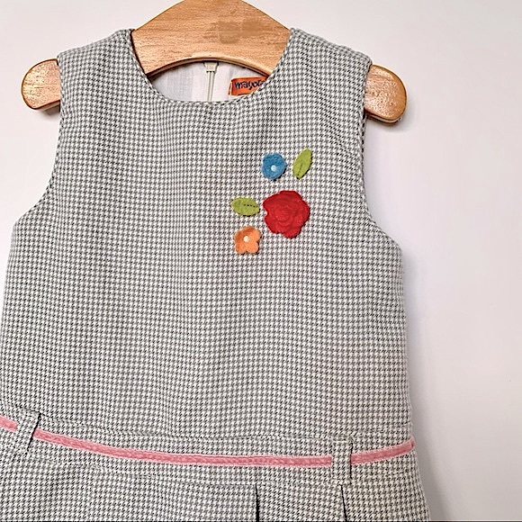 Mayoral Houndstooth Floral Dress•Like New - Picture 2 of 6